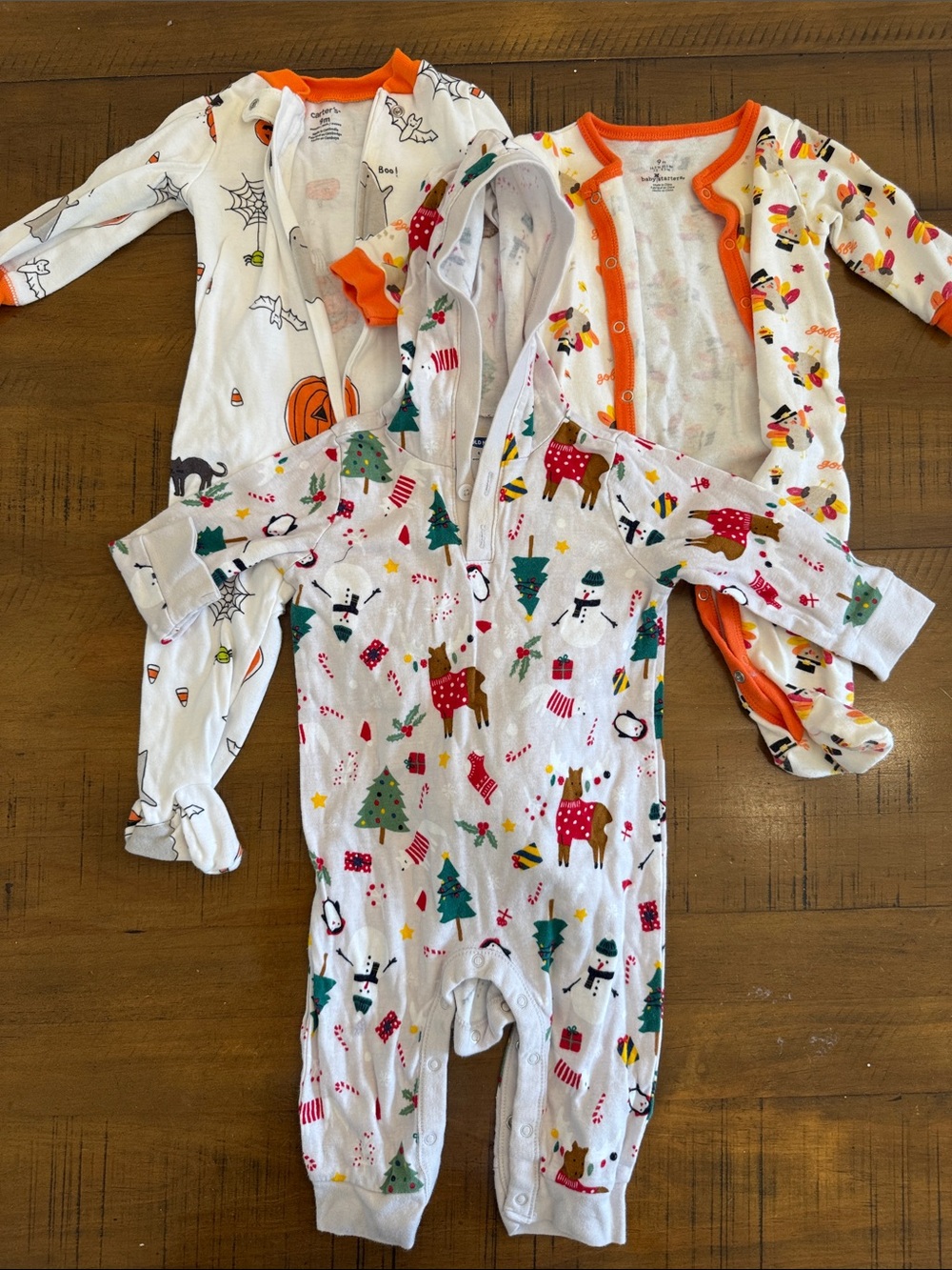 3-Pack Baby Holiday Onesies - Halloween, Thanksgiving, Christmas